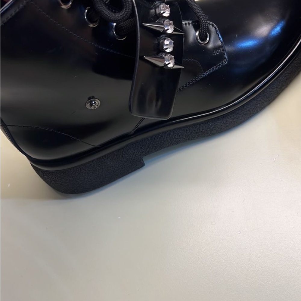 Agl MADE IN ITALY LEATHER Black Combat Moto Boots with Buckles original 615 $ - Picture 5 of 13